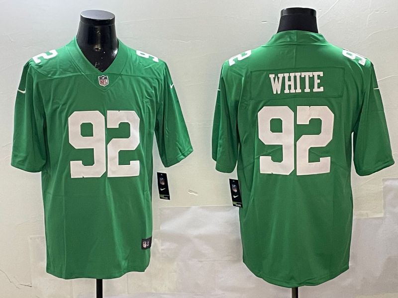 Men Philadelphia Eagles #92 White Green 2025 Nike Limited NFL Jersey style 1->philadelphia eagles->NFL Jersey